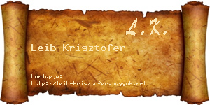 Leib Krisztofer névjegykártya